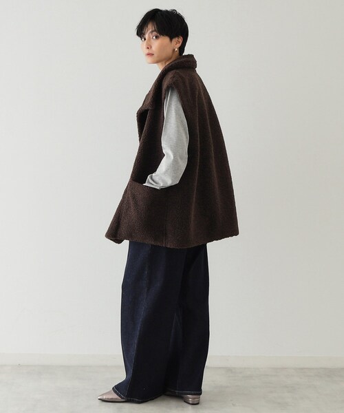 セール】【リバーシブル】ボア×レザー調ベスト（ベスト）｜OPAQUE.CLIP