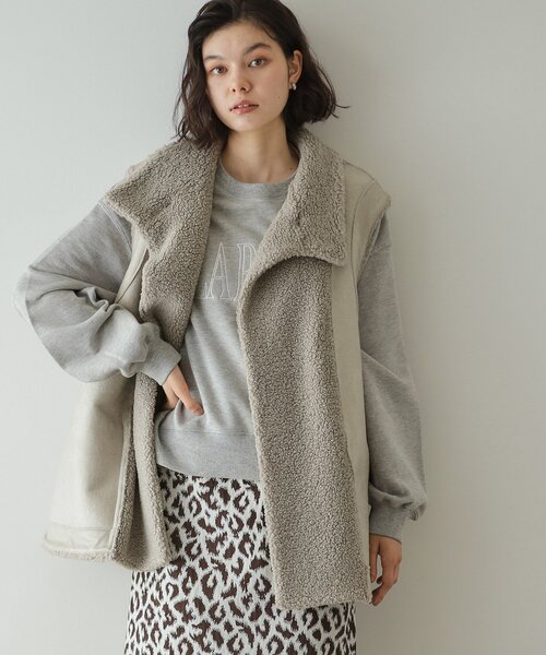 OPAQUE.CLIP（オペークドットクリップ）の「◆【リバーシブル】ボア×レザー調ベスト（ベスト・レディース・ナチュラル/ブラウン系その他・38/40）」の9枚目の写真