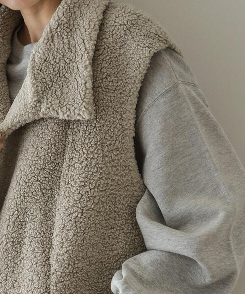 セール】【リバーシブル】ボア×レザー調ベスト（ベスト）｜OPAQUE.CLIP