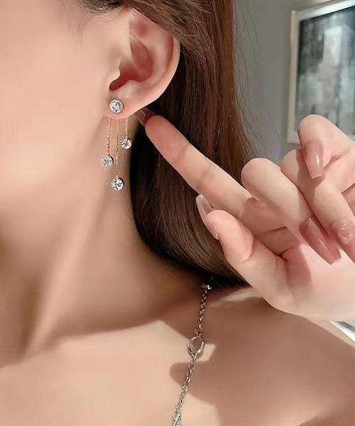 Lace Ladies(レースレディース)の「パール / ビジュー チェーン スイング フリンジ ピアス(ピアス(両耳用)・レディース・A/B・FREE)」の18枚目の写真