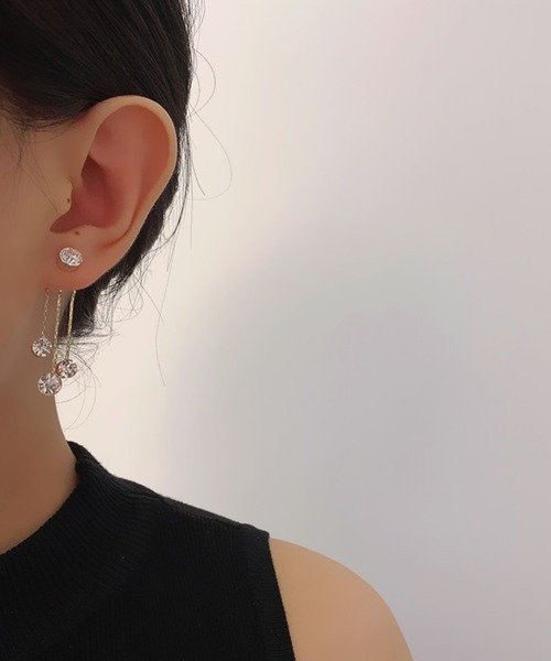 Lace Ladies(レースレディース)の「パール / ビジュー チェーン スイング フリンジ ピアス(ピアス(両耳用)・レディース・A/B・FREE)」の19枚目の写真