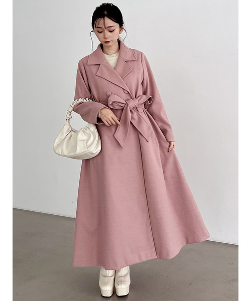 MIIA（ミーア）の「ダブルボタンウエストリボンコート（その他アウター