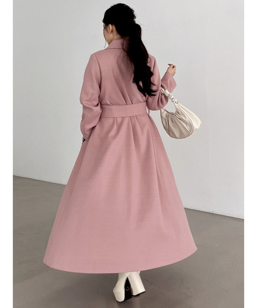 MIIA（ミーア）の「ダブルボタンウエストリボンコート（その他アウター・レディース・オフホワイト/ピンク/ブラック・FREE）」の10枚目の写真