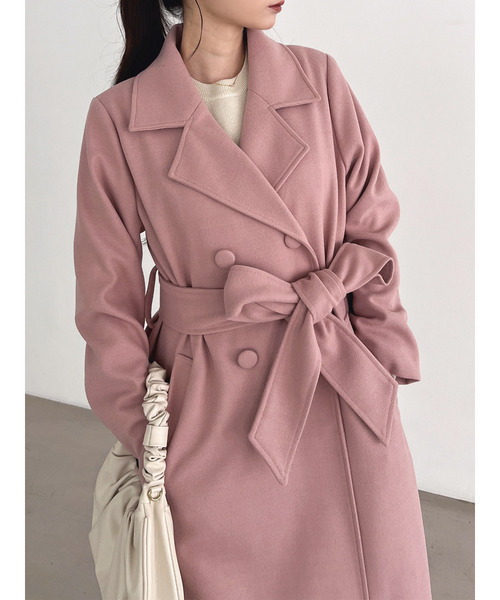 MIIA（ミーア）の「ダブルボタンウエストリボンコート（その他アウター
