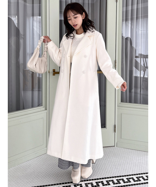 MIIA（ミーア）の「ダブルボタンウエストリボンコート（その他アウター・レディース・オフホワイト/ピンク/ブラック・FREE）」の14枚目の写真