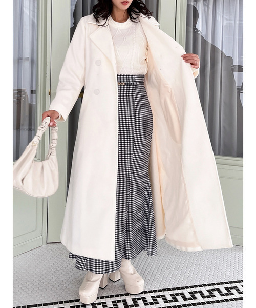 MIIA（ミーア）の「ダブルボタンウエストリボンコート（その他アウター