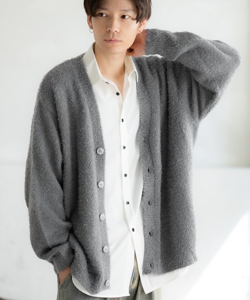 improves（インプローブス）の「フェザーヤーン ニット カーディガン（カーディガン/ボレロ・メンズ・グレー/ブラック/ベージュ/ホワイト/レッド・MEDIUM/LARGE）」の3枚目の写真