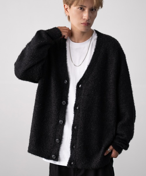 improves（インプローブス）の「フェザーヤーン ニット カーディガン（カーディガン/ボレロ・メンズ・グレー/ブラック/ベージュ/ホワイト/レッド・MEDIUM/LARGE）」の2枚目の写真