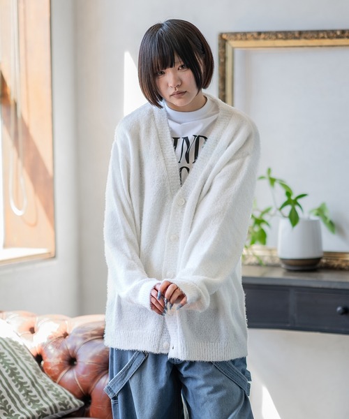 improves（インプローブス）の「フェザーヤーン ニット カーディガン（カーディガン/ボレロ・メンズ・グレー/ブラック/ベージュ/ホワイト/レッド・MEDIUM/LARGE）」の6枚目の写真