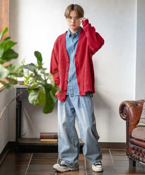 improves（インプローブス）の「フェザーヤーン ニット カーディガン（カーディガン/ボレロ・メンズ・グレー/ブラック/ベージュ/ホワイト/レッド・MEDIUM/LARGE）」の18枚目の写真