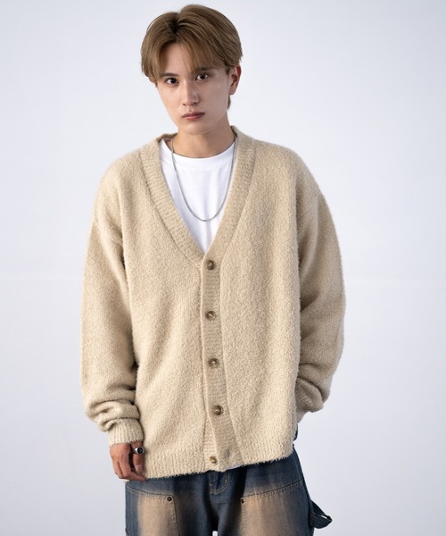 improves（インプローブス）の「フェザーヤーン ニット カーディガン（カーディガン/ボレロ・メンズ・グレー/ブラック/ベージュ/ホワイト/レッド・MEDIUM/LARGE）」の16枚目の写真