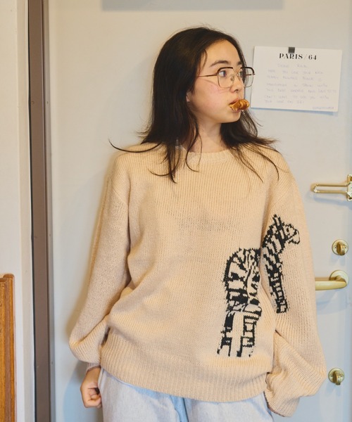 common gull products.(コモンガルプロダクツ)の「曖昧な季節へ送る余白のニット(ニット/セーター・レディース・ベージュ系/ネイビー/スミクロ/ブラウン系/レッド系/杢グレー・MEDIUM/LARGE)」の5枚目の写真