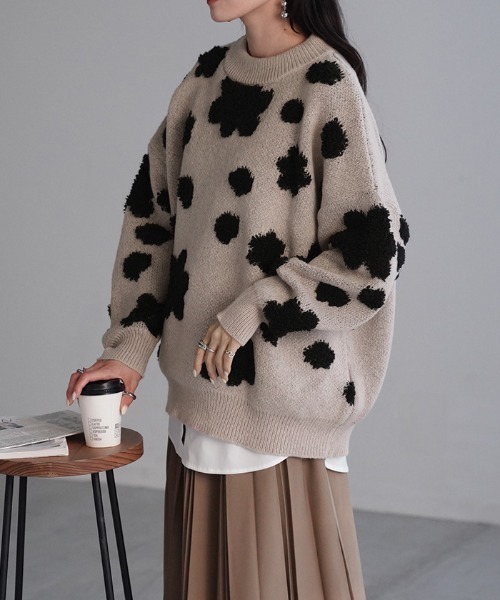 ニュアンス柄ニット（ニット/セーター）｜HUG.U（ハグユー）の