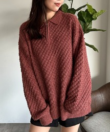 apres jour mignon | 【apresjour mignon SOIE】ユニセックスジップポロニット【ZOZOTOWN限定アイテム】(ニット/セーター)