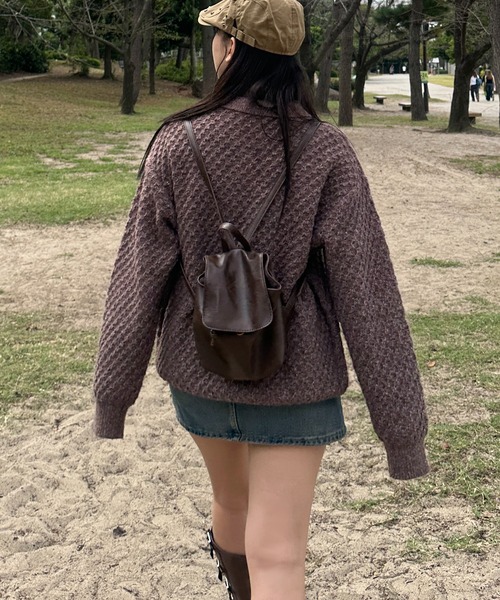 apres jour mignon（アプレジュールミニョン）の「【apresjour mignon SOIE】ユニセックスジップポロニット【ZOZOTOWN限定アイテム】（ニット/セーター・レディース・ブラウン系その他/ボルドー/グリーン系その他・X-LARGE/フリー）」の14枚目の写真