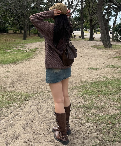 apres jour mignon（アプレジュールミニョン）の「【apresjour mignon SOIE】ユニセックスジップポロニット【ZOZOTOWN限定アイテム】（ニット/セーター・レディース・ブラウン系その他/ボルドー/グリーン系その他・X-LARGE/フリー）」の15枚目の写真