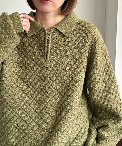 apres jour mignon（アプレジュールミニョン）の「【apresjour mignon SOIE】ユニセックスジップポロニット【ZOZOTOWN限定アイテム】（ニット/セーター・レディース・ブラウン系その他/ボルドー/グリーン系その他・X-LARGE/フリー）」の18枚目の写真