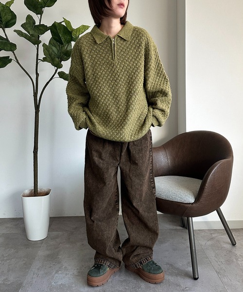 apres jour mignon（アプレジュールミニョン）の「【apresjour mignon SOIE】ユニセックスジップポロニット【ZOZOTOWN限定アイテム】（ニット/セーター・レディース・ブラウン系その他/ボルドー/グリーン系その他・X-LARGE/フリー）」の20枚目の写真