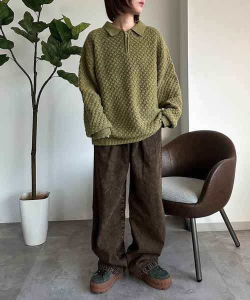 apres jour mignon（アプレジュールミニョン）の「【apresjour mignon SOIE】ユニセックスジップポロニット【ZOZOTOWN限定アイテム】（ニット/セーター・レディース・ブラウン系その他/ボルドー/グリーン系その他・X-LARGE/フリー）」の21枚目の写真