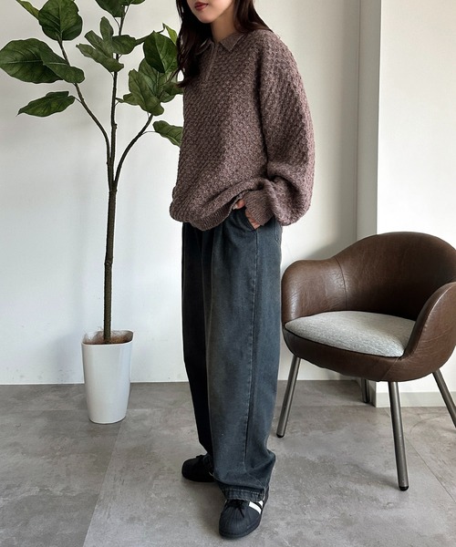 apres jour mignon（アプレジュールミニョン）の「【apresjour mignon SOIE】ユニセックスジップポロニット【ZOZOTOWN限定アイテム】（ニット/セーター・レディース・ブラウン系その他/ボルドー/グリーン系その他・X-LARGE/フリー）」の10枚目の写真