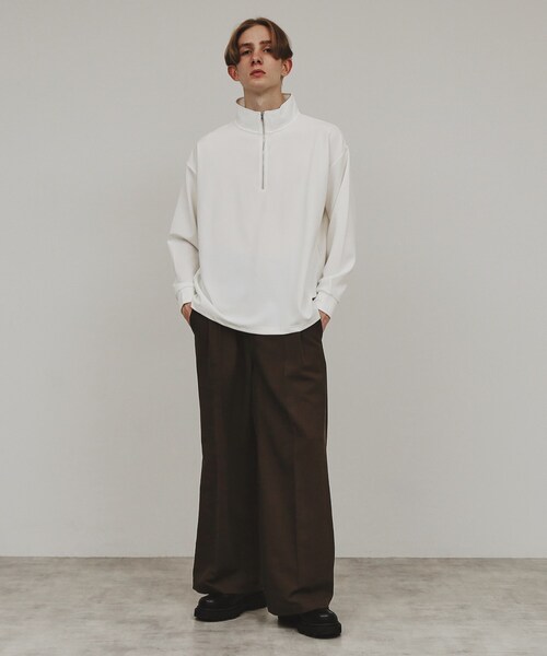 tk.TAKEO KIKUCHI(ティーケータケオキクチ)の「◆ジョーゼットハーフジップ(Tシャツ/カットソー・メンズ・オフホワイト/ブラック/ブルー・04/03/02)」の12枚目の写真