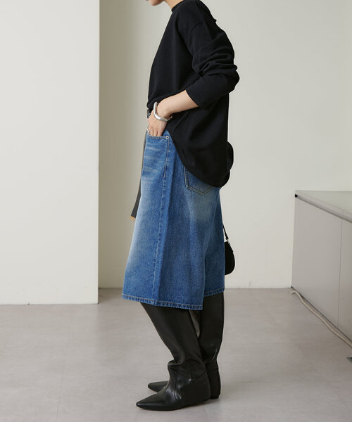 Omekashi(オメカシ)の「デニムハーフパンツ(デニムパンツ・レディース・インディゴブルー・36/38)」の11枚目の写真