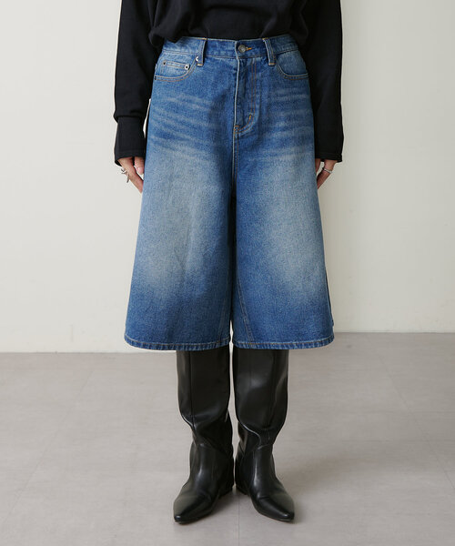 Omekashi(オメカシ)の「デニムハーフパンツ(デニムパンツ・レディース・インディゴブルー・36/38)」の13枚目の写真