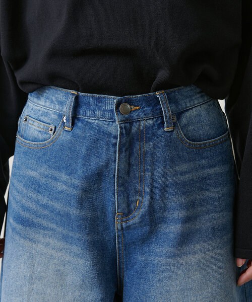 Omekashi(オメカシ)の「デニムハーフパンツ(デニムパンツ・レディース・インディゴブルー・36/38)」の16枚目の写真