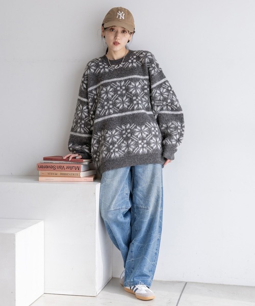 RAGEBLUE(レイジブルー)の「ワッシャー加工/バレルレッグデニム(デニムパンツ・レディース・ブラック/ブルー・SMALL/MEDIUM/LARGE)」の7枚目の写真