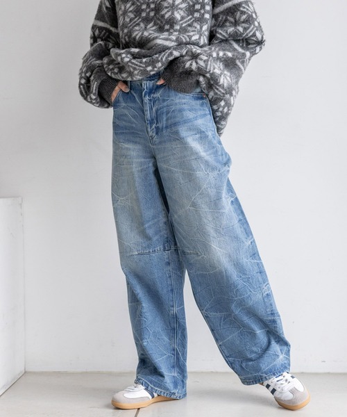 RAGEBLUE(レイジブルー)の「ワッシャー加工/バレルレッグデニム(デニムパンツ・レディース・ブラック/ブルー・SMALL/MEDIUM/LARGE)」の13枚目の写真