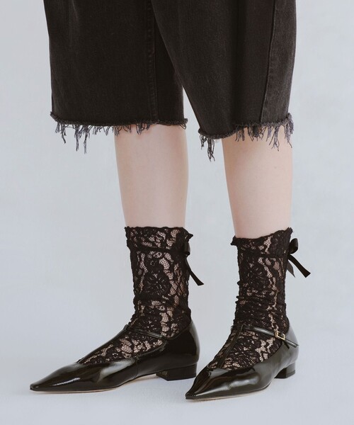 ODETTE E ODILE（オデットエオディール）の「＜girardi＞LACE RIBON ソックス（ソックス/靴下・レディース・ブラック・FREE）」の5枚目の写真