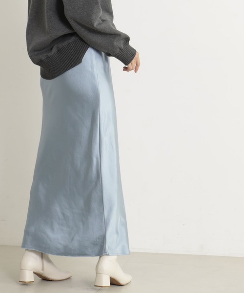 FOUND GOOD（ファウンドグッド）の「STRサテンフレアSK（スカート・レディース・アイボリー/ブラック/ブルー系2・L/M/S）」の14枚目の写真