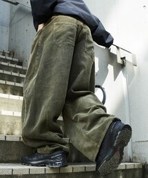FREAK'S STORE | ワイドシルエット ブリーチ加工 カーブ コーデュロイパンツ(その他パンツ)