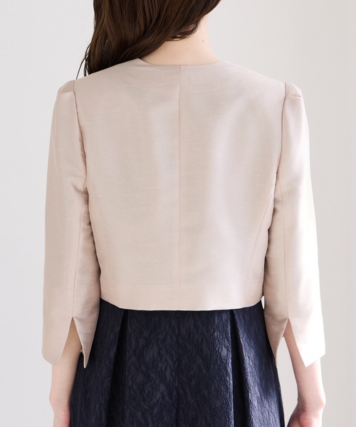 AIMER（エメ）の「ノーカラーシャンブレーシャンタンジャケット（ノーカラージャケット・レディース・ネイビー/ライトグレー/ベージュ・MEDIUM/LARGE）」の18枚目の写真