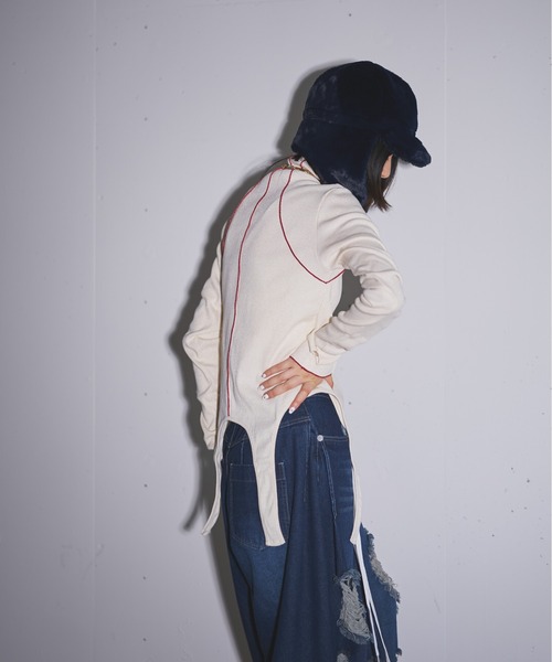 MIDVEIN(ミッドヴェイン)の「lame rib tops(Tシャツ/カットソー・レディース・ブラック/アイボリー/グレイッシュベージュ・FREE)」の21枚目の写真