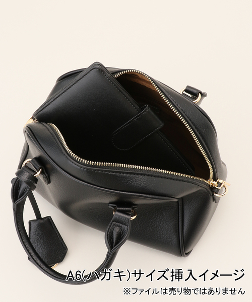 cache cache（カシュ カシュ）の「cache cache/カシュカシュ プレーンボストン（ボストンバッグ・レディース・ベージュ系その他/ブラック・FREE）」の7枚目の写真