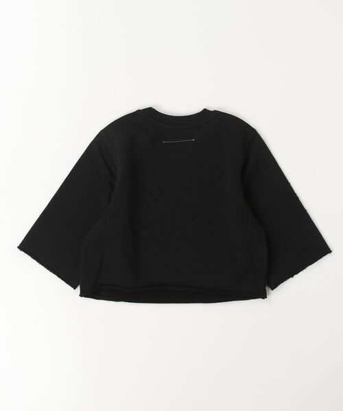 MM6 Maison Margiela（ｴﾑｴﾑｼｯｸｽ ﾒｿﾞﾝ ﾏﾙｼﾞｪﾗ）の「MM6 Maison Margiela(エムエムシックス メゾン マルジェラ)Kids & Junior ワンポイントブランドロゴ五分丈Tシャツカットソー（スウェット・キッズ・ブラック/ホワイト・14Y/16Y/12Y）」の3枚目の写真