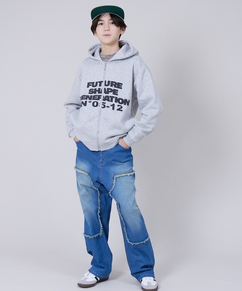 PAIRMANON STREET(ペアマノンストリート)の「【PAIRMANON STREET PLUS】【130~170サイズ】裏起毛 プリント パーカー(パーカー・キッズ・グレー/ブラック/ピンク/グリーン・160/140/130/170/150)」の16枚目の写真