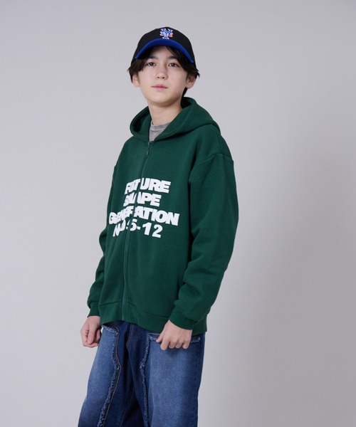 PAIRMANON STREET(ペアマノンストリート)の「【PAIRMANON STREET PLUS】【130~170サイズ】裏起毛 プリント パーカー(パーカー・キッズ・グレー/ブラック/ピンク/グリーン・160/140/130/170/150)」の21枚目の写真