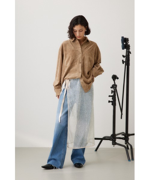 crie conforto（クリーコンフォルト）の「スパンコールラップスカート（スカート・レディース・アイボリー/ブラック・FREE）」の14枚目の写真