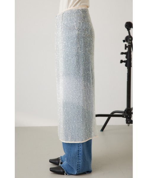 crie conforto（クリーコンフォルト）の「スパンコールラップスカート（スカート・レディース・アイボリー/ブラック・FREE）」の17枚目の写真