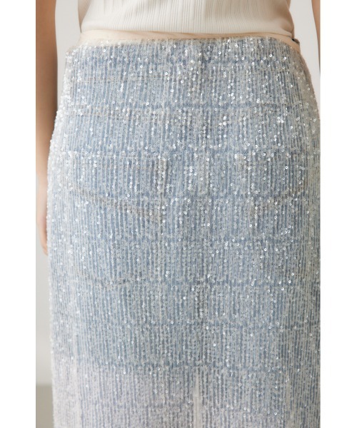 crie conforto（クリーコンフォルト）の「スパンコールラップスカート（スカート・レディース・アイボリー/ブラック・FREE）」の20枚目の写真