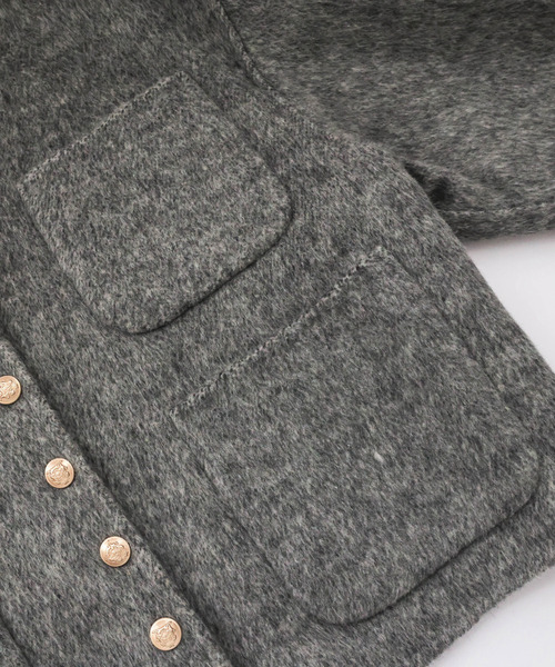 Lajour（ラジュール）の「日本製ノーカラージャケット（ダウンジャケット/コート・レディース・グレー/ベージュ/ホワイト・S/M）」の20枚目の写真