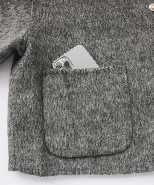 Lajour（ラジュール）の「日本製ノーカラージャケット（ダウンジャケット/コート・レディース・グレー/ベージュ/ホワイト・S/M）」の21枚目の写真