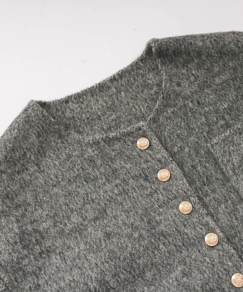 Lajour（ラジュール）の「日本製ノーカラージャケット（ダウンジャケット/コート・レディース・グレー/ベージュ/ホワイト・S/M）」の16枚目の写真