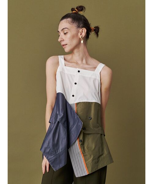 UN3D.WRAP SHIRT CAMISOLE ダブルラップシャツキャミソール セール】W WRAP SHIRT CAMISOLE / ダブルラップシャツキャミソール