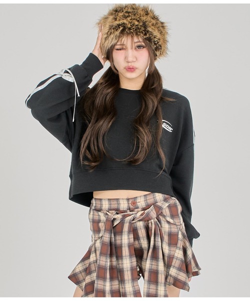 ANAP GｉRL（アナップガール）の「【ティーンズライン】袖ライン リボン オーバースウェット（M、Lサ（スウェット・キッズ・ブラック/ネイビー/オフホワイト・M/L）」の17枚目の写真