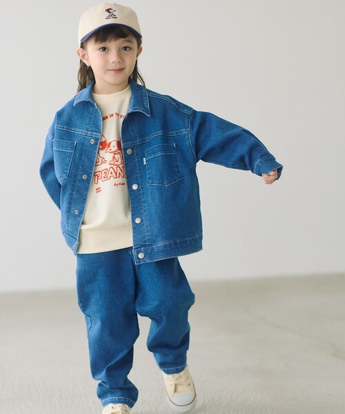 green label relaxing（グリーンレーベルリラクシング）の「ストレッチデニム ストレートパンツ / キッズ  100cm-160cm - ストレッチ -（デニムパンツ・キッズ・コバルトブルー/ブラック/ライトブルー・120cm/110cm/150cm/160cm/140cm/130cm/100cm）」の6枚目の写真