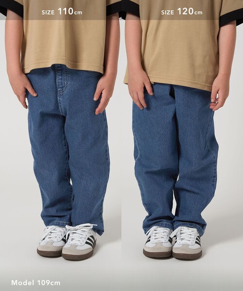 green label relaxing（グリーンレーベルリラクシング）の「ストレッチデニム ストレートパンツ / キッズ  100cm-160cm - ストレッチ -（デニムパンツ・キッズ・コバルトブルー/ブラック/ライトブルー・120cm/110cm/150cm/160cm/140cm/130cm/100cm）」の19枚目の写真
