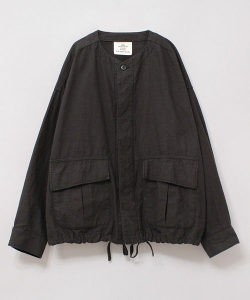 RNA-N（アールエヌエーエヌ）の「J2138 ノーカラーミリタリージャケット（ミリタリージャケット・レディース・ブラック/オリーブ/ナチュラル・FREE）」の7枚目の写真